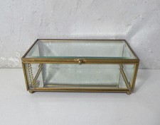 vitrine en verre et laiton Vintage