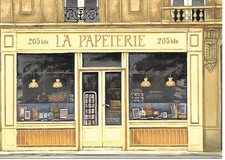 CP VITRINE  "LA PAPETERIE" IMPRIMERIE GRAVURE par MICHELINE DANON-MARCHO