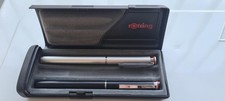 PARURE ROTRING ESPRIT SILVER MAT ROLLERBALL + STYLO PLUME PLUME (F) NOIR MAT 