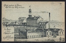 CPA Carvin, L´Hopital. Droite, en Avant. Gauche, la salle de Jouches 1915 