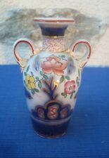 V68 Joli Flacon Porcelaine Bayeux ancien Valentine Décor Fleurs & Or Imari XIXe