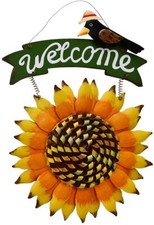 Metal Flower Welcome Sign for