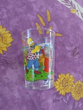 Verre Publicitaire Moutarde Amora Les Simpsons Bart et Homer 1997 Matt Groening
