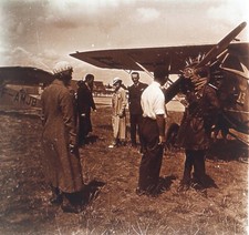 Avion Aviateur c1920 Photo Stereo Plaque de Verre Vintage V39n1