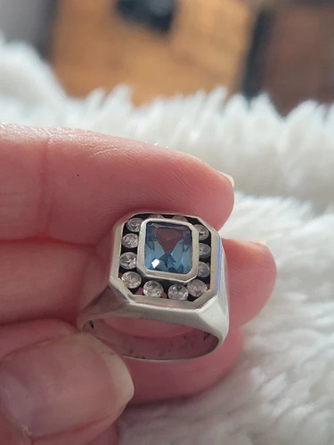 Bague argent tank - argent, marine