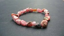 Bracelet de perles Rhodochrosite, pépites en pierre Naturelle, Sur mesure