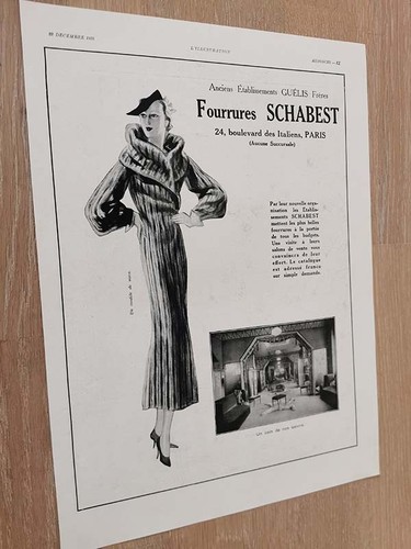 Fourrures schabest paris 1935 - paris,