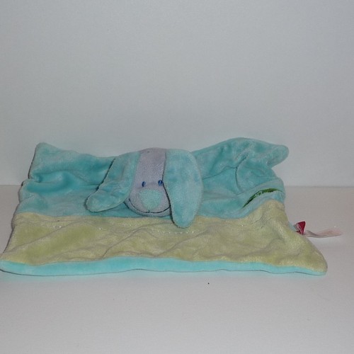 Doudou lapin tex bleu - tex, vert