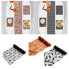 Chemin de Table Halloween Décor de Table Cuisine Ornement Festif Tissu Maille