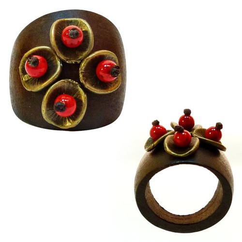 Bague anneau bois - en, coupelles