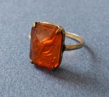 Bague métal + intaille signe