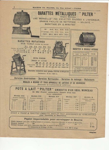 1914 prospectus ecremeuse - prospectus,