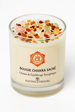 Bougie spirituelle Chakra Sacré – Cristaux & Équilibrage Énergétique