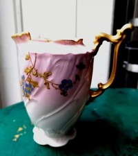 ANCIEN POT A LAIT EN PORCELAINE FINE DE LIMOGES EMAILLE XIXème