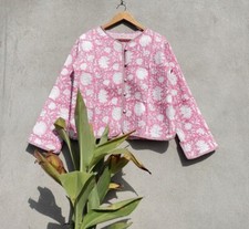 Bébé Rose Floral Veste Matelassé Réversible Manteaux Indien Femmes Vêtements