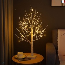 Arbre Lumineux en Bouleau avec 144 LED Blanc Chau, Branches Réglables 