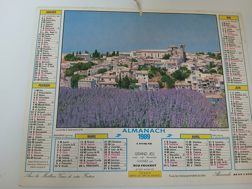 Calendrier almanachs poste - la,