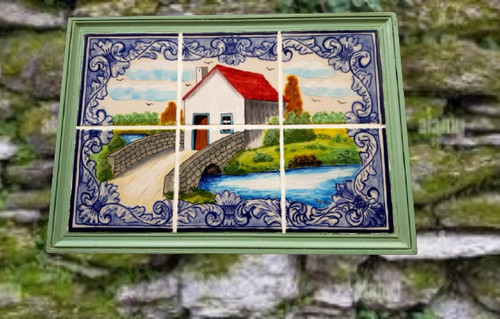 Fresque murale sur carrelage - ,