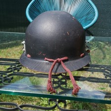 Casque de mineur authentique Système de suspension en cuir et toile barrette alu