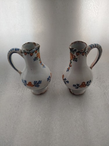 Paire faience rouen huilier - faience,