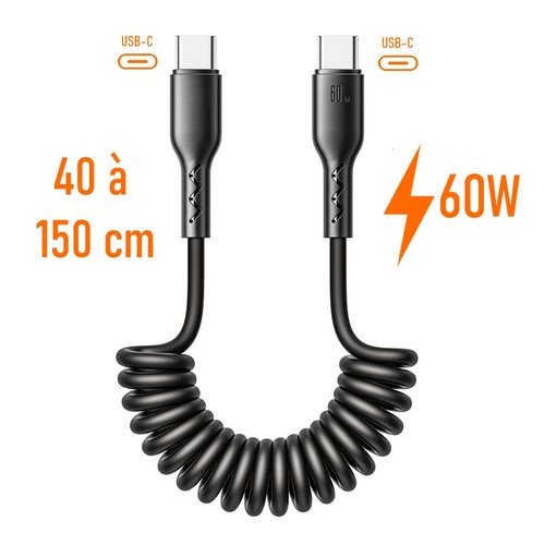 Câble spirale 60w - pour, apple
