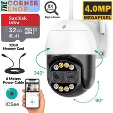 Wifi Double Lentille 4MP+4MP Caméra 8xZoom Vêlage Extérieur Ptz Dôme CCTV 32GB