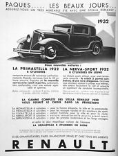 PUBLICITÉ PRESSE 1932 RENAULT