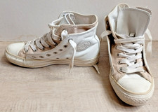 Converse collector Basket Blanche Montante double peau 1 tissu 1 cuir  T 39 TBE