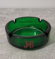 Ancien Cendrier Publicitaire J&B En Verre Vert Vintage Comme Neuf JB