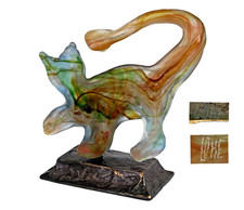 Yves lohe sculpture chat en - sculpture,