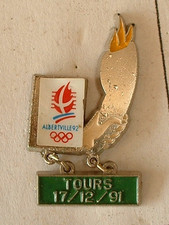 PIN'S J.O ALBERTVILLE 92 - PARCOUR DE LA FLAMME - TOURS