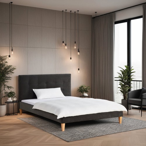 Cadre lit rembourré double - lit,