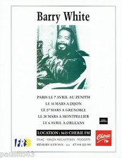 PUBLICITE ADVERTISING 116  1992   Barry White  concert Zenith & Radio Chérie FM