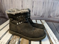 Unisa ?  faux fur winter snow boots womens shoes booties 7 7M brown studded