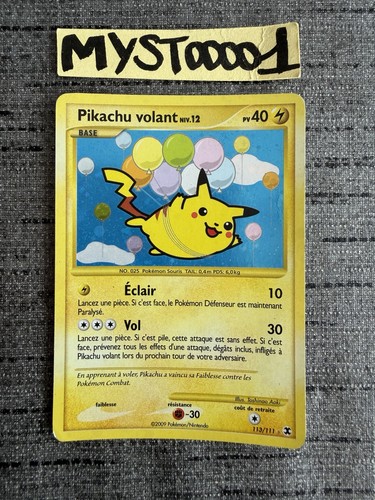 Carte pokémon pikachu - pokémon, volant