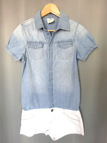 Combishort toile jeans - , 100%