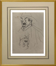 GEORGES GOURSAT dit SEM (1863-1934) DESSIN HOMME A LA MOUSTACHE 1920 (901)