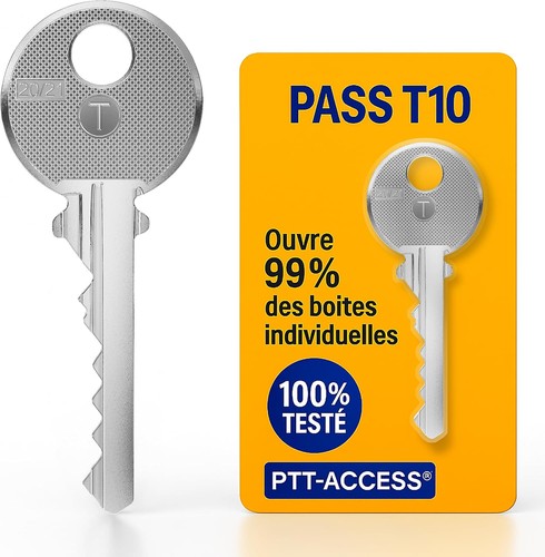 Clé ptt t10 boite lettres - t10,