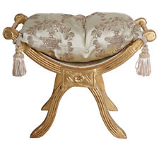 Baroque Tabouret Gondole Assise Antique Repose-Pieds Banc Or