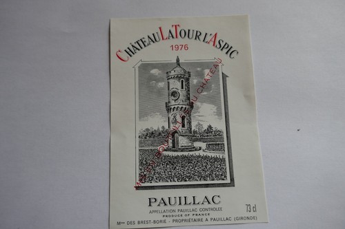 étiquette ancienne 1976 vin