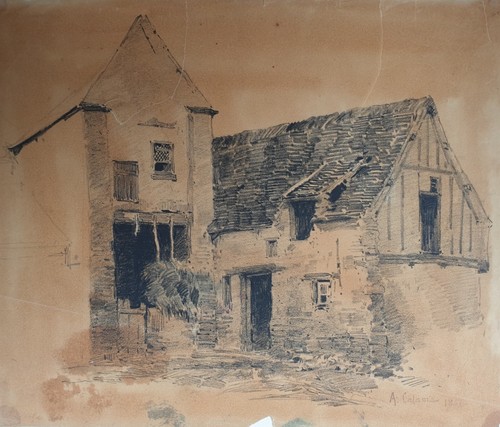 Dessin pierre noire calame - pierre,