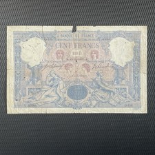 FRANCE: 100 Francs Bleu Et Rose 15/10/1907, F21-21, B+/G+ 🇫🇷