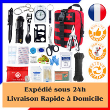 ✅Kit De Survie Militaire Complet - Trousse De Secours Randonnée Couverture 24Pcs