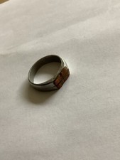 ARTISANAT TRANCHEES - BAGUE DE POILU 14 / 18 CISELEE AVEC INCRUSTATION - WWI