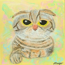 Tableau animalier "Cat Richard", acrylique, fait main, original. Tableau acrylique fait main