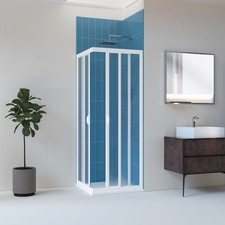CABINE DOUCHE 80X80CM EN PVC ACRYLIQUE 2 PORTES COULISSANTES CENTRALES CRILEX