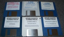 Atari 520 1040 St Ste Ordinateur 6 X Turbo / Puissance Lot Logiciel & Jeux