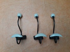 Lot de 3 Patères Porte-Manteau Métal et Porcelaine Vintage