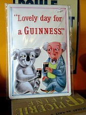 TOLE PLAQUE METAL GUINNESS BIERE KOALA LOVELY DAY BAR collection no émaillée