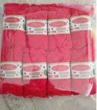 8X Tricot Main Fil Laine Rouge Cerise en Laine Pull, Casquette, Hand-Gloves Etc